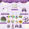 48PCS Mardi Gras Beads Throw, Mardi Gras Beads Necklace with Pendant, 12 Kinds Elements Green Purple Gold Accessories, Bead Necklace Costumes Mardi Gras Celebration Events Parade Throws Party Supplies view 3