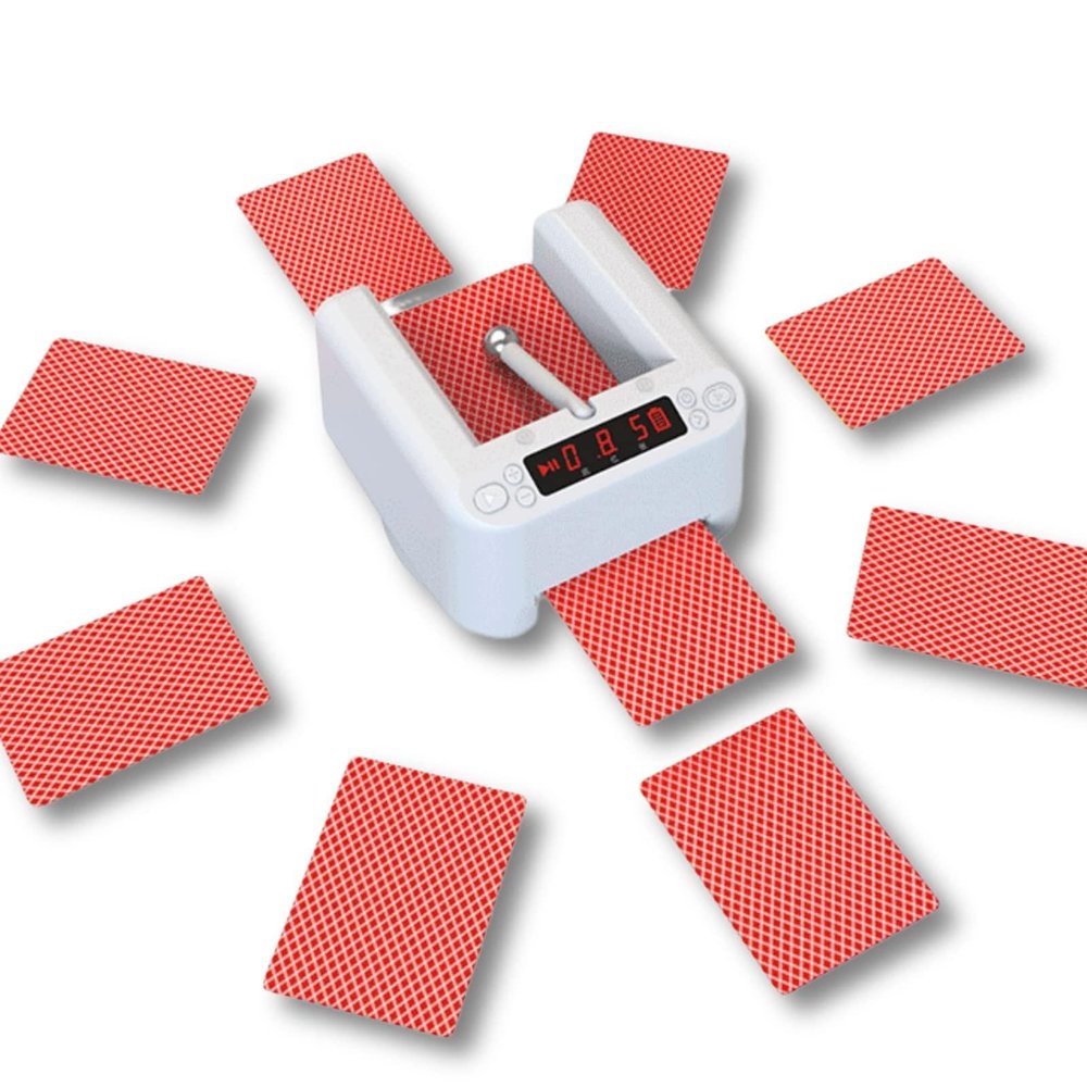 GEHPYYDS Smart Poker Card Shuffler,Automatic Card Dealer,Playing Card Shuffler, 360 Rotating,Maximum Deal 792 Cards,Suitable for 2-8 People Home Casinos Party Club Bridge Game