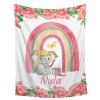 Abhibhu Custom Name Blanket Personalized Custom Baby Throw Blanket Memorial Gifts for Swaddle Toddler Birthday Personalized Elephant Baby Flower view 1