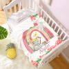 Abhibhu Custom Name Blanket Personalized Custom Baby Throw Blanket Memorial Gifts for Swaddle Toddler Birthday Personalized Elephant Baby Flower view 2
