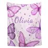 Abhibhu Custom Name Blanket Personalized Custom Baby Throw Blanket Memorial Gifts for Swaddle Toddler Birthday Name Customized Butterfly view 1
