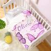 Abhibhu Custom Name Blanket Personalized Custom Baby Throw Blanket Memorial Gifts for Swaddle Toddler Birthday Name Customized Butterfly view 2