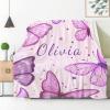 Abhibhu Custom Name Blanket Personalized Custom Baby Throw Blanket Memorial Gifts for Swaddle Toddler Birthday Name Customized Butterfly view 3