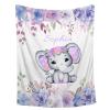 Abhibhu Personalized Baby Throw Blanket - Custom Purple Elephant Memorial Gift for Toddler view 1