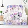 Abhibhu Personalized Baby Throw Blanket - Custom Purple Elephant Memorial Gift for Toddler view 3