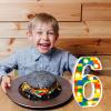 Baquler Building Block Light up Number Birthday Decoration Sign Marquee LED Numbers for Party Lighted Building Block Theme Birthday Party Supplies 8.58''(Number 6) view 4