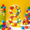 Baquler Building Block Light up Number Birthday Decoration Sign Marquee LED Numbers for Party Lighted Building Block Theme Birthday Party Supplies 8.58''(Number 8) view 1