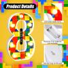Baquler Building Block Light up Number Birthday Decoration Sign Marquee LED Numbers for Party Lighted Building Block Theme Birthday Party Supplies 8.58''(Number 8) view 2
