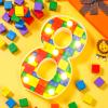 Baquler Building Block Light up Number Birthday Decoration Sign Marquee LED Numbers for Party Lighted Building Block Theme Birthday Party Supplies 8.58''(Number 8) view 3