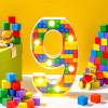 Baquler Building Block Light up Number Birthday Decoration Sign Marquee LED Numbers for Party Lighted Building Block Theme Birthday Party Supplies 8.58''(Number 9) view 1