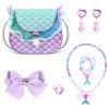 mibasies Toddler Purse for Little Girls Gifts for 3-8 Years Old with Dress Up Jewelry Pretend Play Accessories,Mermaid Girl Toys 4-5 view 2