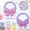 100 Pcs Girls Hair Accessories, Cute Hair Ties for Little Girls, Multicolor Toddler Hair Ties, Elastic Rubber Bands for Baby Girls Teens Toddlers, Infants, Teenagers and Children view 2