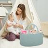 COMSE Large Baby Diaper Caddy Organizer for Girl Boy, Car Caddy with Handles, Cotton Rope Basket for Changing Table, Nursery Organizer, Gift for Baby Shower and Registry Must Have, Light Green view 3