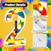 Baquler Building Block Light up Number Birthday Decoration Sign Marquee LED Numbers for Party Lighted Building Block Theme Birthday Party Supplies 8.58''(Number 2) view 3