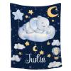 Abhibhu Custom Name Blanket Personalized Custom Baby Throw Blanket Memorial Gifts for Swaddle Toddler Birthday Custom Baby Elephant view 1
