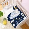 Abhibhu Custom Name Blanket Personalized Custom Baby Throw Blanket Memorial Gifts for Swaddle Toddler Birthday Custom Baby Elephant view 2