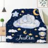 Abhibhu Custom Name Blanket Personalized Custom Baby Throw Blanket Memorial Gifts for Swaddle Toddler Birthday Custom Baby Elephant view 3