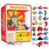 JOYIN Claw Machine Arcade Toy with LED Light & Adjustable Sound, Rechargable Dispenser Toys Mini Vending Machine for Kids, 24 Pcs Mini Sea Animal Plush Toys, 3 Stuffed Sea Animal Bulk view 1