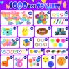 1000Pcs Fidget Toys Pack, Bulk Party Favors for Kids, Stocking Stuffers, Treasure Box Chest, Birthday Party, Classroom Carnival Prizes, Pinata Stuffers, Goodie Bag Stuffers, Stress Relief, Sensory Toy view 2