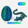 STONESTAR 3D Printed Dragon Fidget Toys, Full Articulated Dragon Crystal Dr-Agon in Egg, Home Office Executive Desk Toys, 11" D-ragon with 5" Egg (Laser Green) view 2