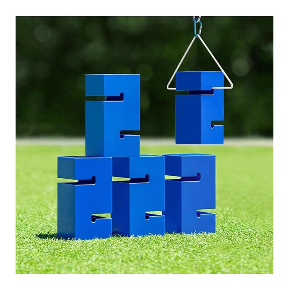 Field Day Team Building Game Building Blocks, Sturdy and Durable ABS Material, Improve Group Leadership Communication Skills (Color : Blue, Size : 5PCS)