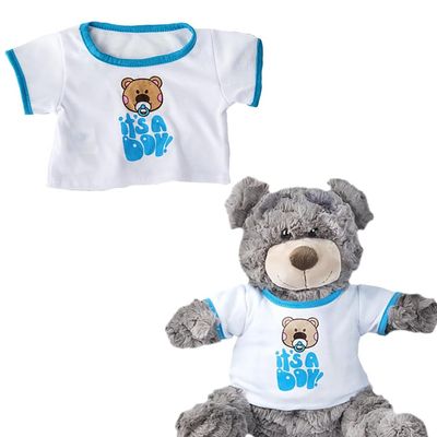 It's A Boy Tee 1418 Inch Plush Bear Clothes Outfit for Stuffed Animal Doll Accessories Casual Dress Up