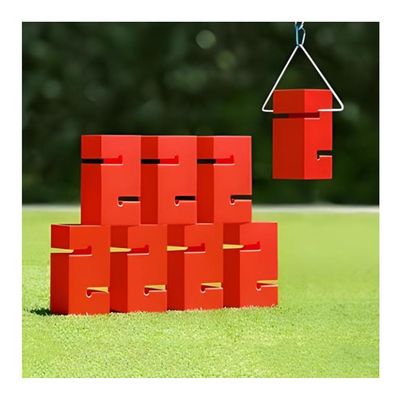 Field Day Team Building Game Building Blocks, Sturdy and Durable ABS Material, Improve Group Leadership Communication Skills (Color : Red, Size : 8PCS)