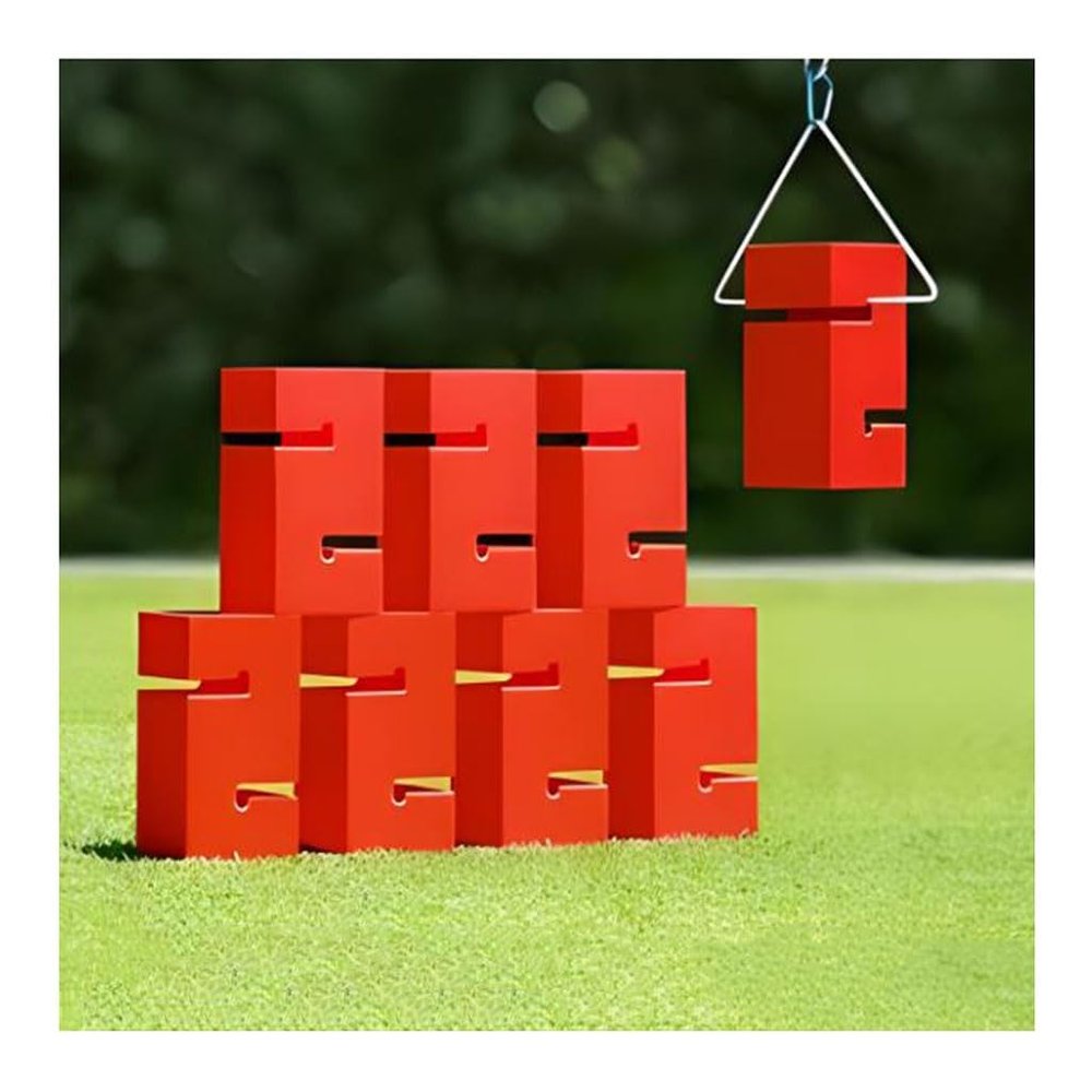 Field Day Team Building Game Building Blocks, Sturdy and Durable ABS Material, Improve Group Leadership Communication Skills (Color : Red, Size : 8PCS)