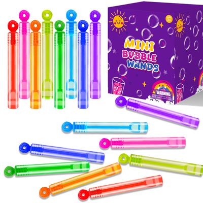 Mini Small Bubbles Wands Toys Gifts Bulk for Kids 64 Pack-Bubble Party Favors Supplies for Toddlers, Bulk Valentines Non Candy Treats Goodie Prize for Birthday Wedding Parade Throws Giveaways Handouts