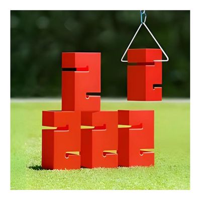 Field Day Team Building Game Building Blocks, Sturdy and Durable ABS Material, Improve Group Leadership Communication Skills (Color : Red, Size : 5PCS)
