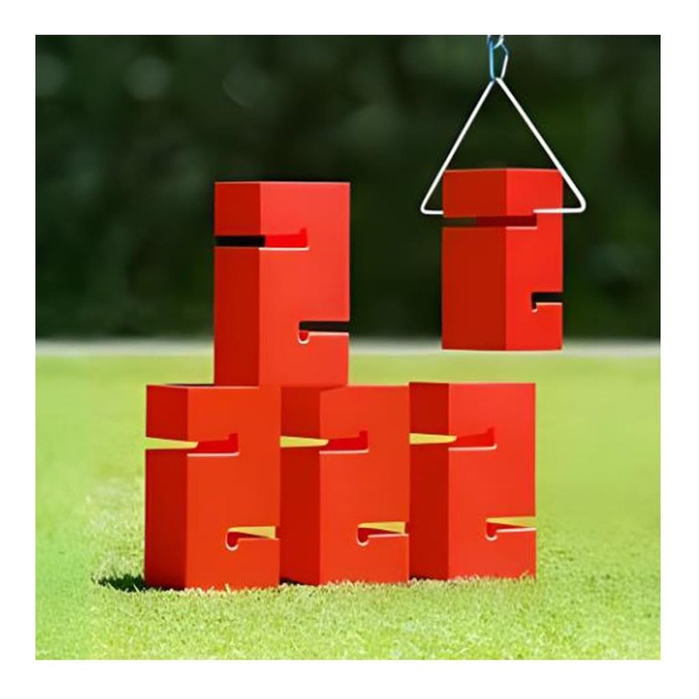 Field Day Team Building Game Building Blocks, Sturdy and Durable ABS Material, Improve Group Leadership Communication Skills (Color : Red, Size : 5PCS)
