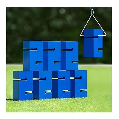 Field Day Team Building Game Building Blocks, Sturdy and Durable ABS Material, Improve Group Leadership Communication Skills (Color : Blue, Size : 8PCS)