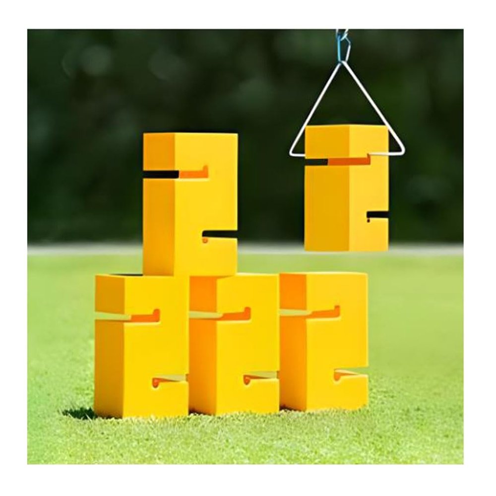 Field Day Team Building Game Building Blocks, Sturdy and Durable ABS Material, Improve Group Leadership Communication Skills (Color : Yellow, Size : 5PCS)