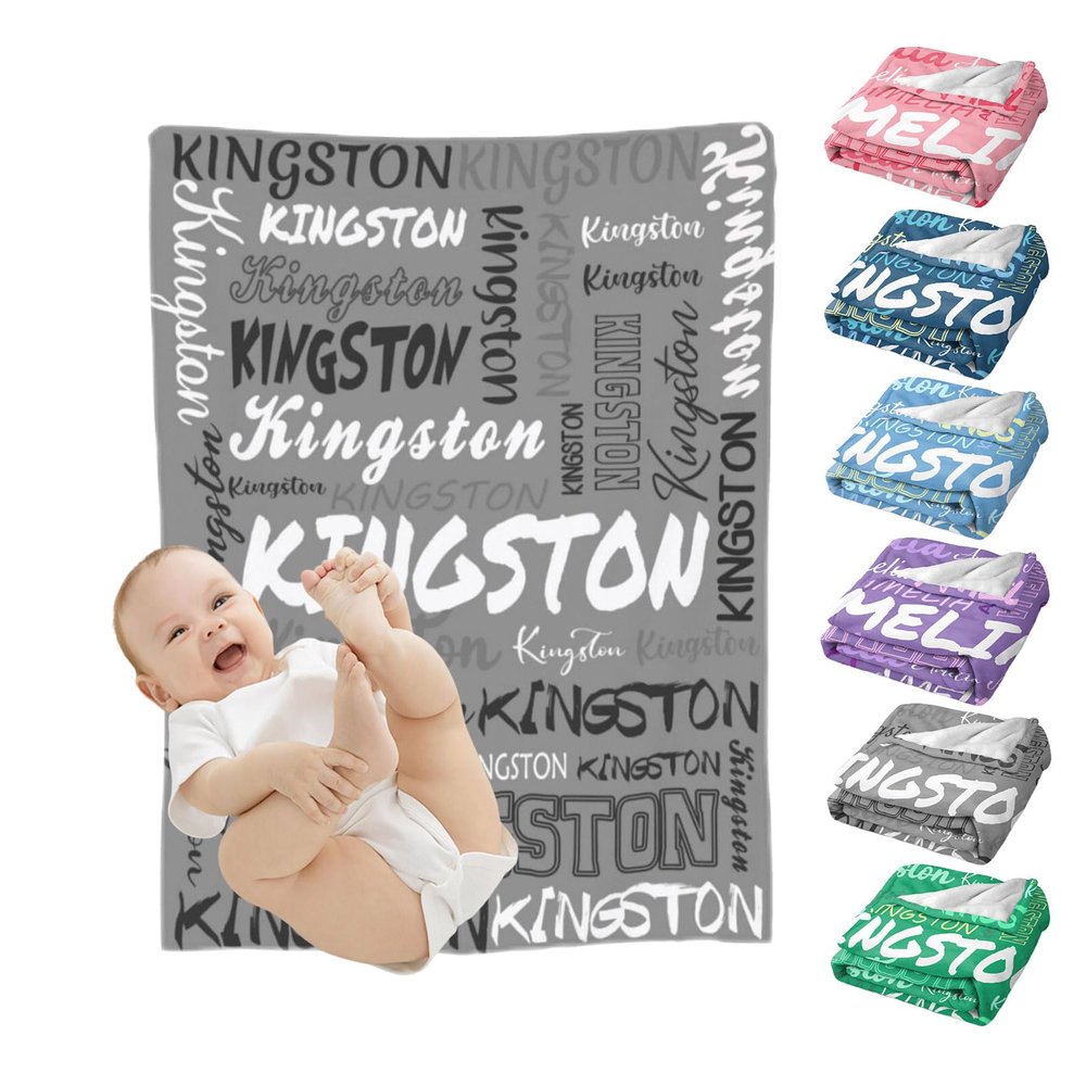 WAJL POD Custom Baby Blankets for Girls Boys Kids Personalized Baby Blankets with Name for Kids Girls Boys Personalized Baby Girl Boy Kids Gifts Personalized Baby Items Customized Blanket
