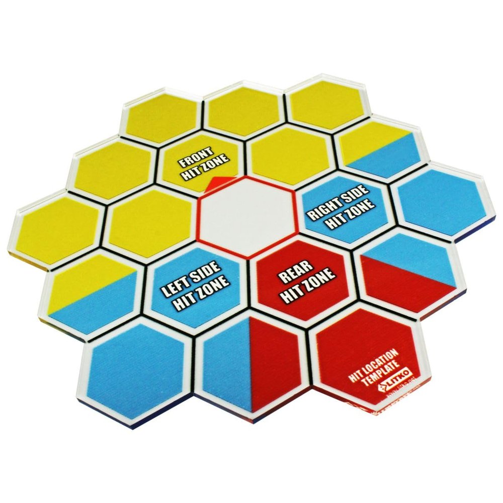 LITKO Fire Template | Mecha Hex Map Hit Location Template | Compatible with Battletech | Alpha Strike | Battleforce (Mecha Hex Map Hit Location Template)