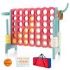 Costzon Giant 4-in-A-Row, Jumbo 4-to-Score Giant Game w/Carrying Bag, Basketball Hoop, 42 Jumbo Rings, Quick-Release Slider, Indoor Outdoor Family Connect Game for Kids & Adults, Backyard Games view 1