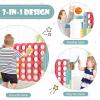 Costzon Giant 4-in-A-Row, Jumbo 4-to-Score Giant Game w/Carrying Bag, Basketball Hoop, 42 Jumbo Rings, Quick-Release Slider, Indoor Outdoor Family Connect Game for Kids & Adults, Backyard Games view 2