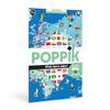 POPPIK 1841223 Sticker Poster, Flags of The World, Interactive Educational Poster with Stickers, Multilingual World Map, for Children Aged 7 Years and Above, 68 x 100 cm view 1