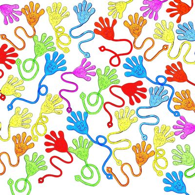 JOYIN 48Pcs Glitter Sticky Hands Party Favors, Party Table Favors Set for Kids, Holiday Traditions, Classroom Treasure Box Carnival Prizes Bulk Pinata Stuff Mini Toys, Valentine goodie bags