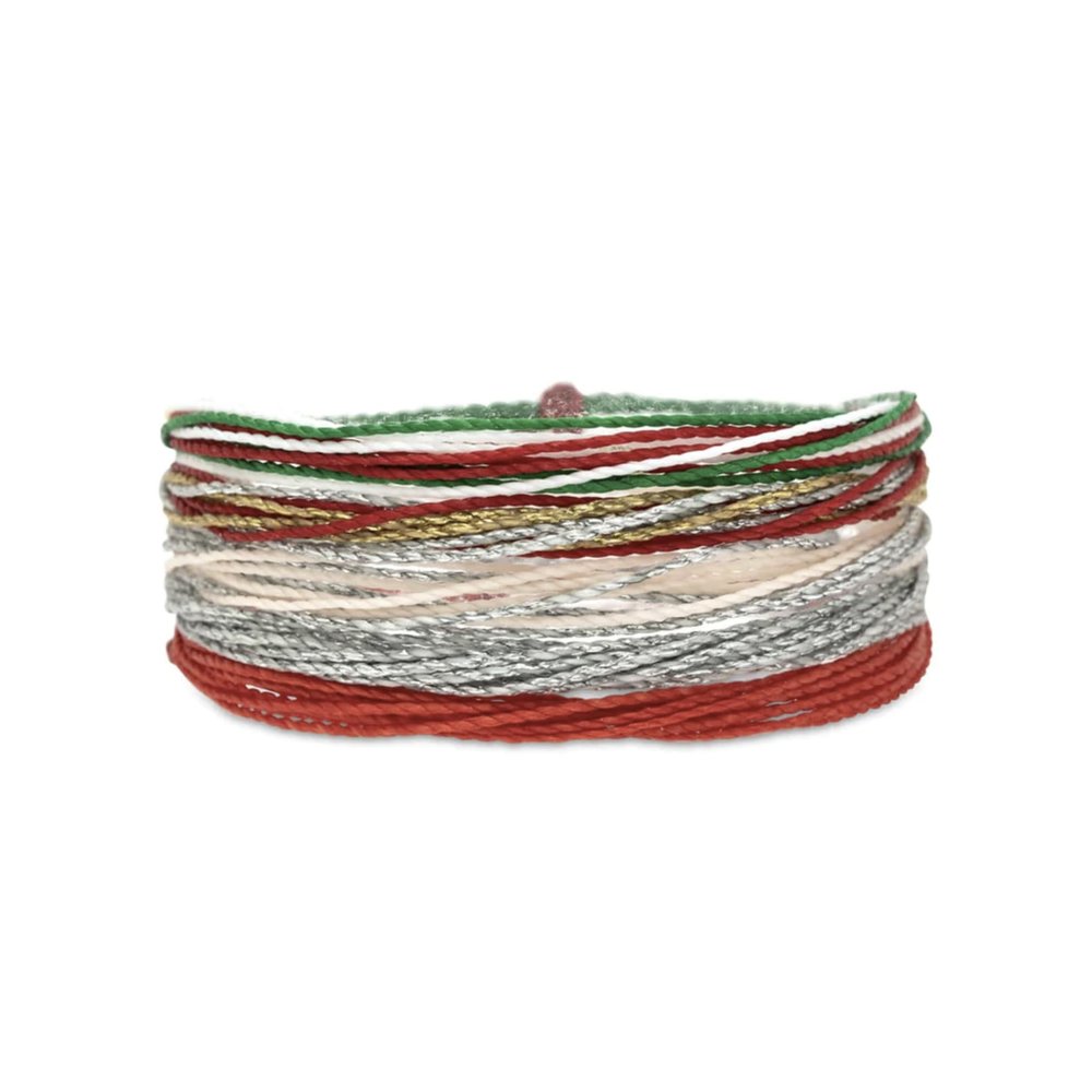 Pura Vida Bracelet & Christmas Ornament Pack - Bracelets Pack with Limited Edition Christmas Ball - Bracelet Set with 5 Cute Stackable Bracelets for Women - Multicolor