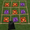 Gamie Giant Tic Tac Toe Game Outdoor - 3 x 3 Feet - Includes Rope Grid, 10 Bean Bag Play Pieces, and 1 Drawstring Carry Bag - Large Yard Games - Outdoor Game for Patio, Picnic, Camping view 1