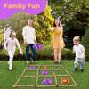Gamie Giant Tic Tac Toe Game Outdoor - 3 x 3 Feet - Includes Rope Grid, 10 Bean Bag Play Pieces, and 1 Drawstring Carry Bag - Large Yard Games - Outdoor Game for Patio, Picnic, Camping view 2