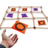 Gamie Giant Tic Tac Toe Game Outdoor - 3 x 3 Feet - Includes Rope Grid, 10 Bean Bag Play Pieces, and 1 Drawstring Carry Bag - Large Yard Games - Outdoor Game for Patio, Picnic, Camping view 4