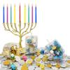 The Dreidel Company Jumbo Hanukkah Fillable 6.5" Inch Dreidel, Stands Straight on Table, Can Be Filled with Hanukkah Gelt or Any Hanukkah Item (50-Pack) view 2