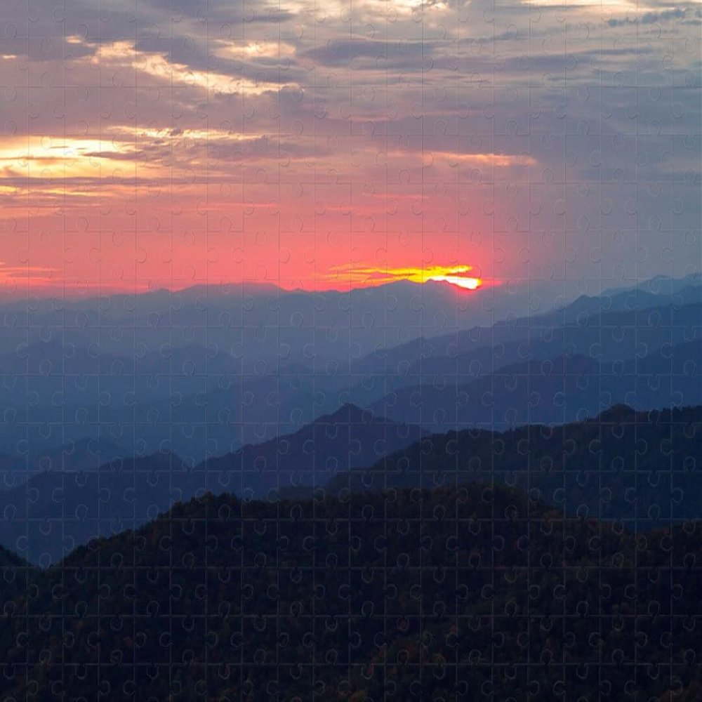 Blue Ridge Mountains Smoky Mountain 1000 Piece Jigsaw Puzzle for Unisex - Puzzle Beautifully Illustrated Puzzle, Thick & Sturdy Pieces - Challenging Activity for Adults and Child 30X20