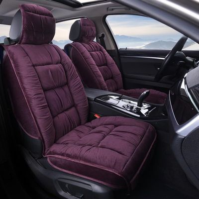 AISAIMOUT Car Seat Cover, Car Winter Seat Cover, Fluffy Car Seat Covers - Universal (Color : Purple, Size : Full Set)