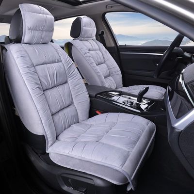 AISAIMOUT Car Seat Cover, Car Winter Seat Cover, Fluffy Car Seat Covers - Universal (Color : Grey, Size : Full Set)
