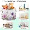 Flradish Wild Flowers Cotton Rope Baske,20" X 20" X 14" Woven Baby Soft Waterproof Laundry Baskets with Handles,Toy Basket for Storage,Living Room,Toy,Blankets,Clothes view 4