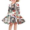 PinUp Angel Cute Christmas Wolf Print Girls Comfortable Long Sleeve Casual Cute Patterned Dresses for Fall Winter Spring Party Gifts for Happy New Year Christmas Costume Party view 2