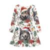 PinUp Angel Cute Christmas Wolf Print Girls Comfortable Long Sleeve Casual Cute Patterned Dresses for Fall Winter Spring Party Gifts for Happy New Year Christmas Costume Party view 3